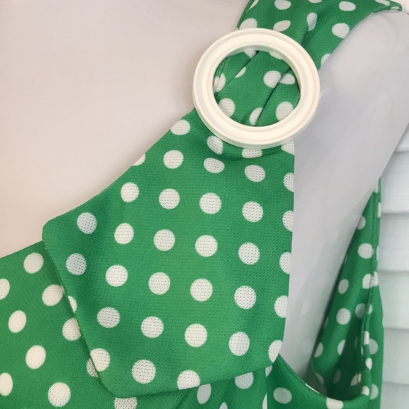 Vintage 60s 70s polka dot dress  pin up SEARS plus sz 20 - Picture 4 of 12